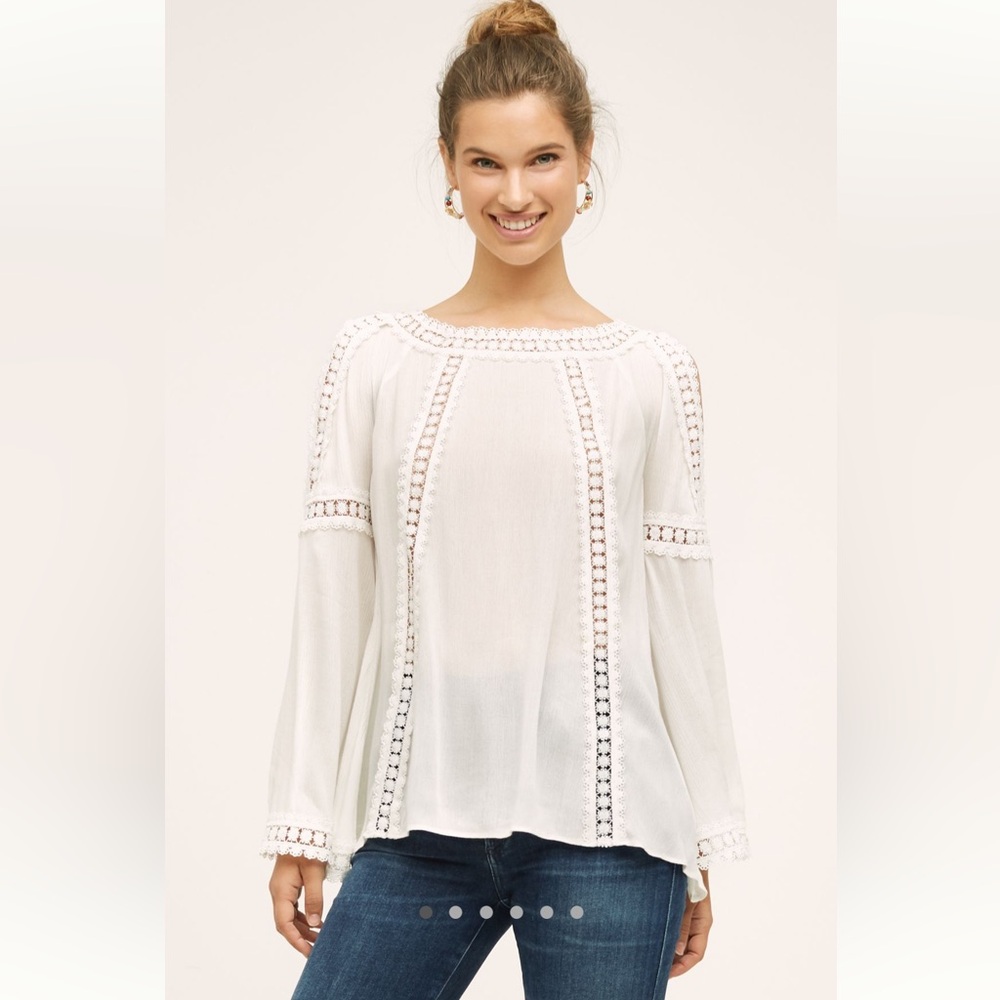 Anthropologie Maeve Delwen Open-Shoulder Top, Size XL